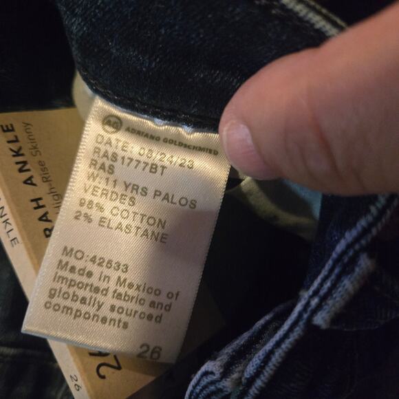 AG Farrah Ankle High Rise Skinny Jeans 26 Palos Verdes Wash - Picture 6 of 8